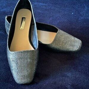 Trendy Black Basket Weave Flats